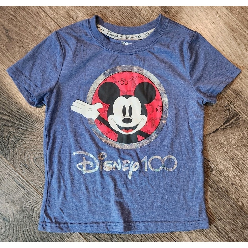 Disney 100 Kids Mickey Mouse 4T Licensed Tee Size 4 Back Design Tagless Sensory